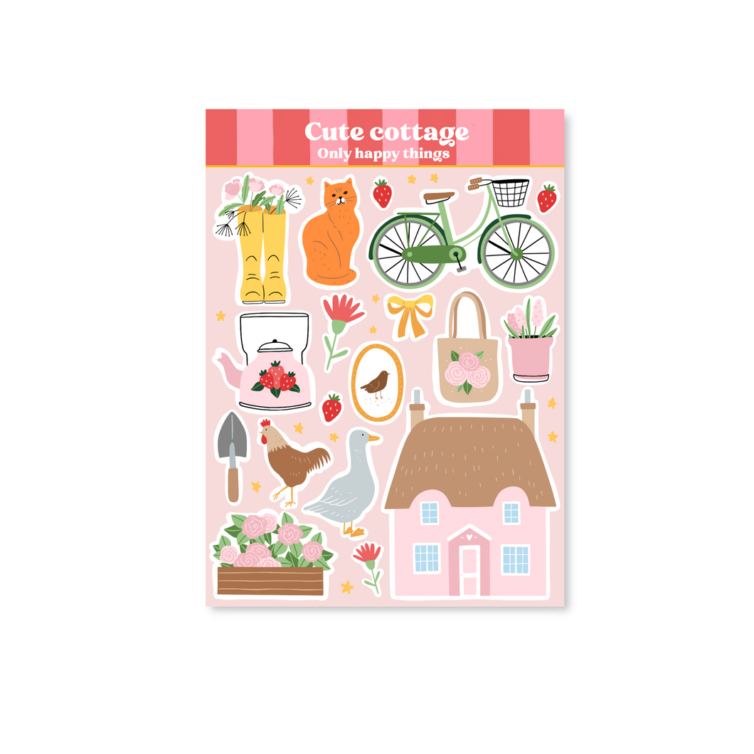 Stickervel Cute cottage A6