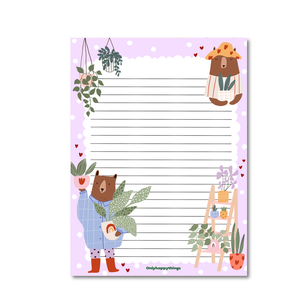 Notitieblok Bears & plants A5