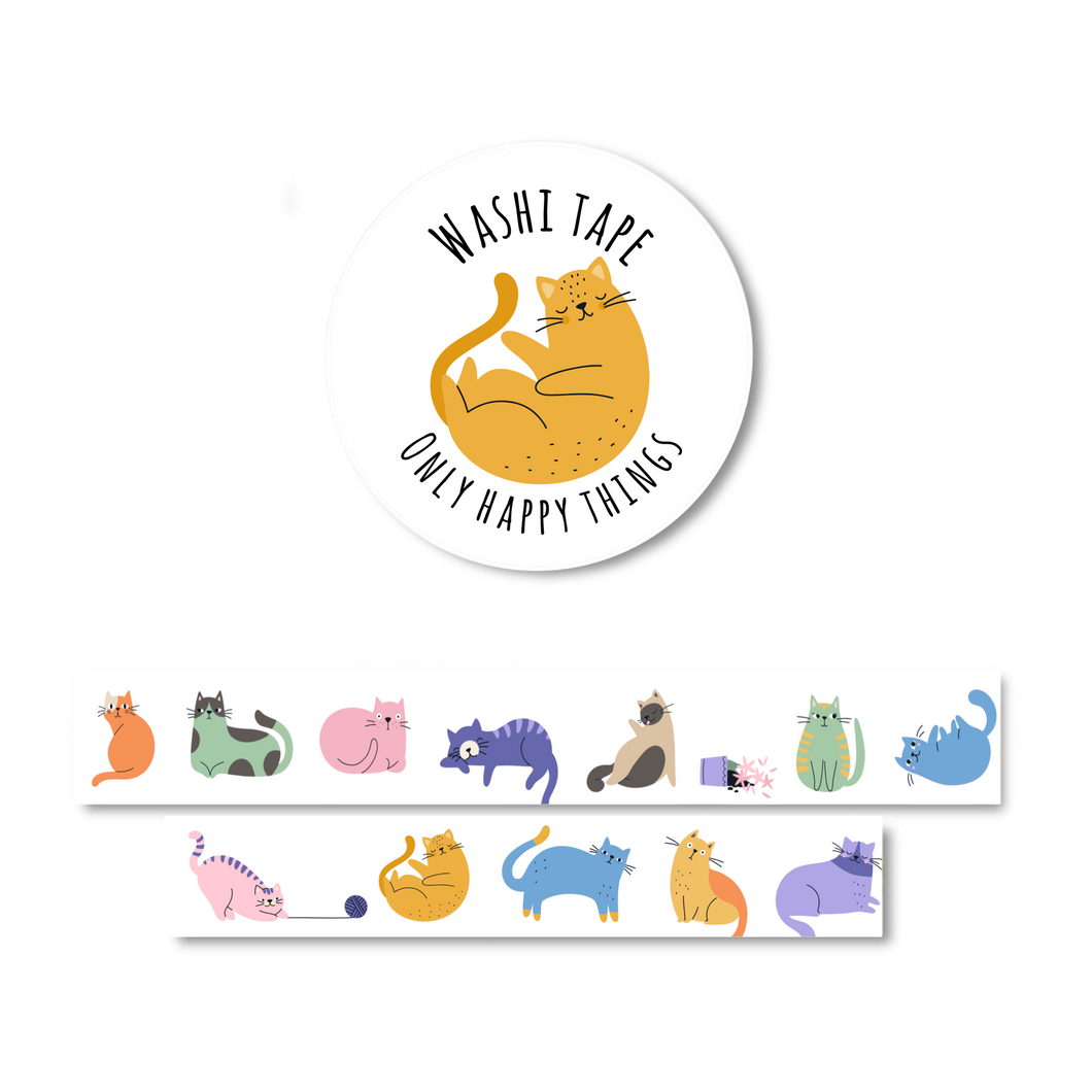 Washi tape colorful cats