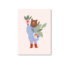 Afbeelding in Gallery-weergave laden, Kaart Bear with plants

