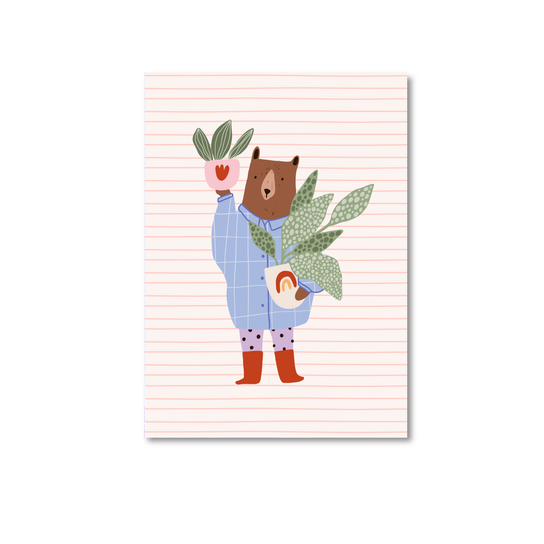 Kaart Bear with plants