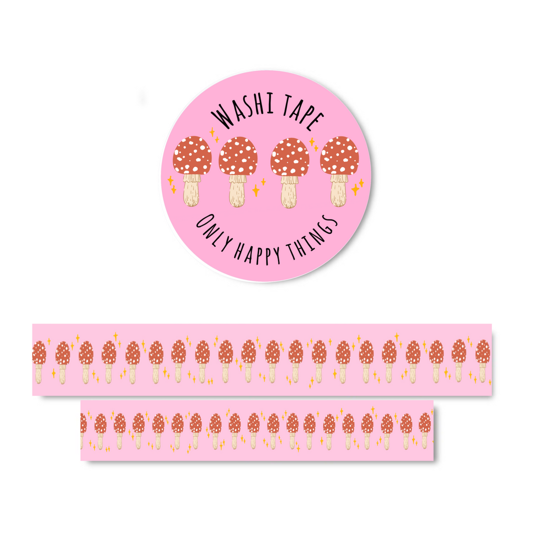 Washi tape mushrooms pink