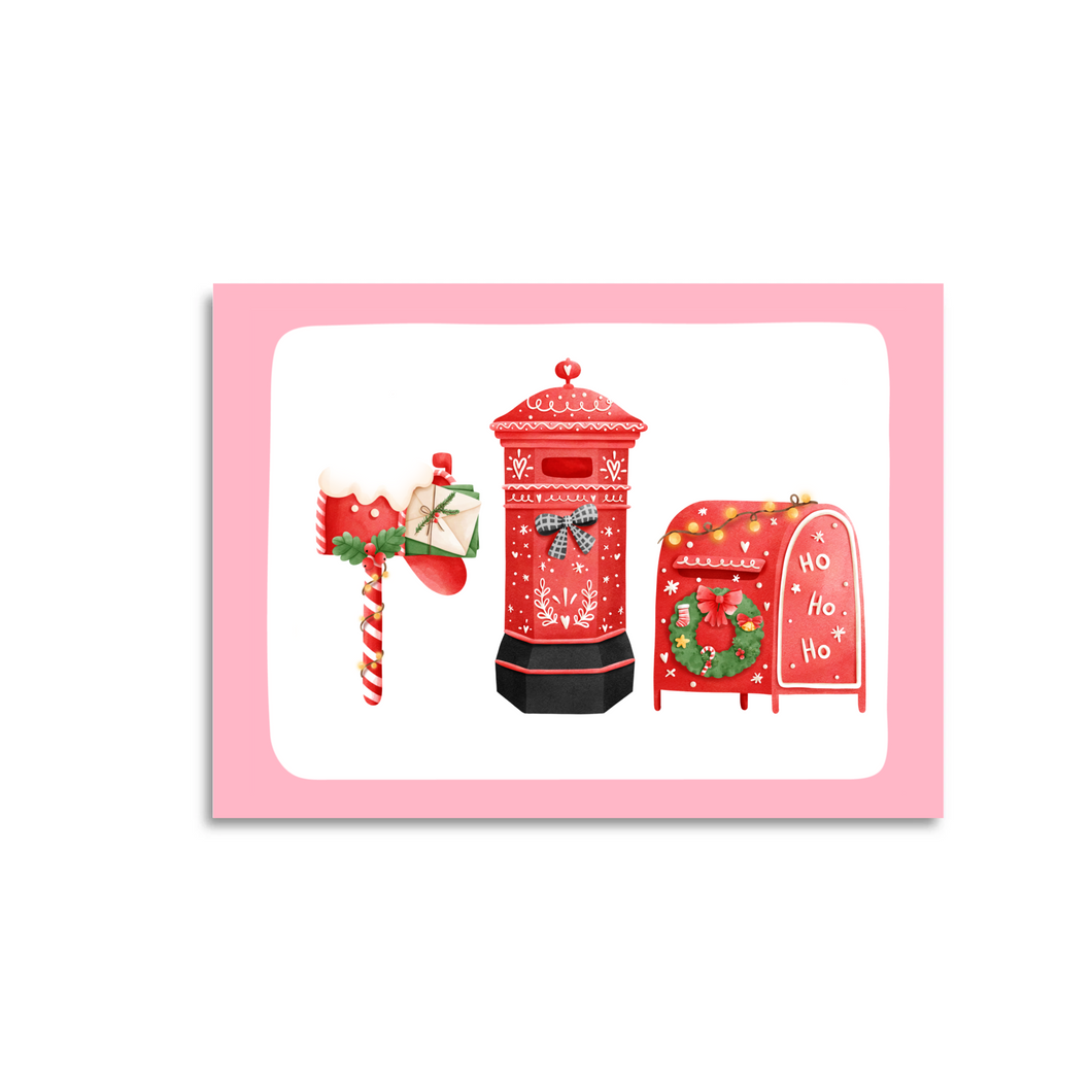 Kaart Christmas mailboxes