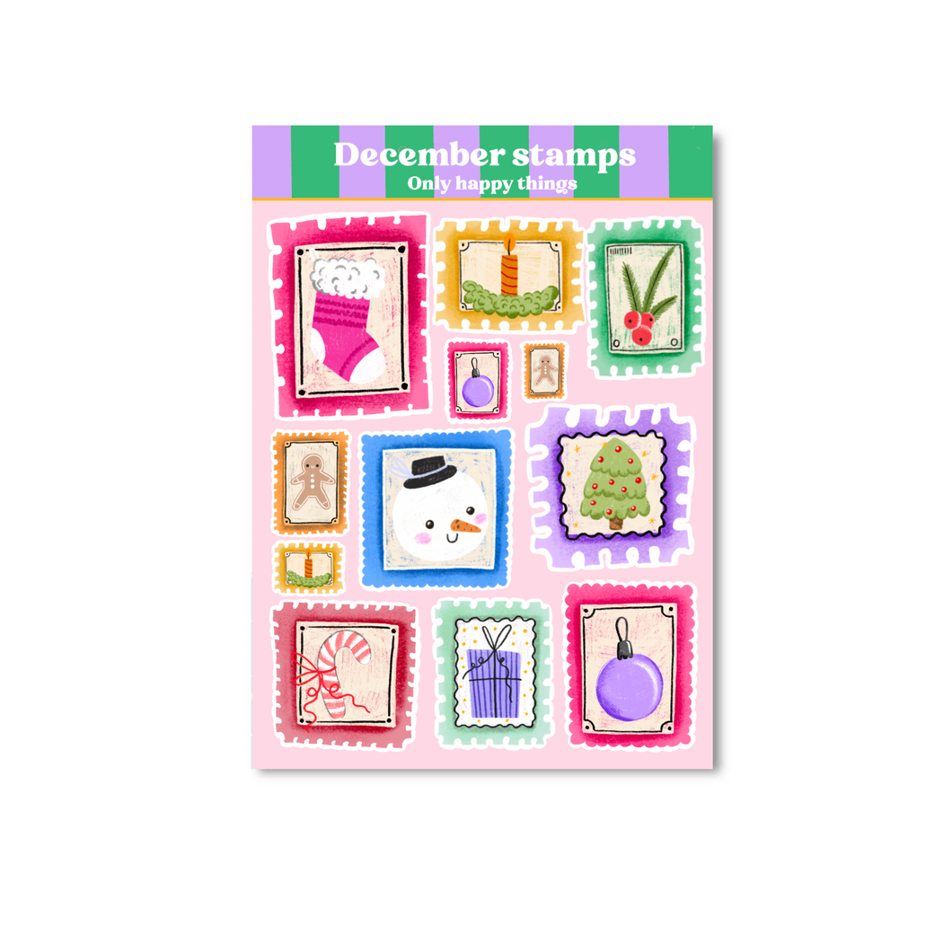 Stickervel December stamps