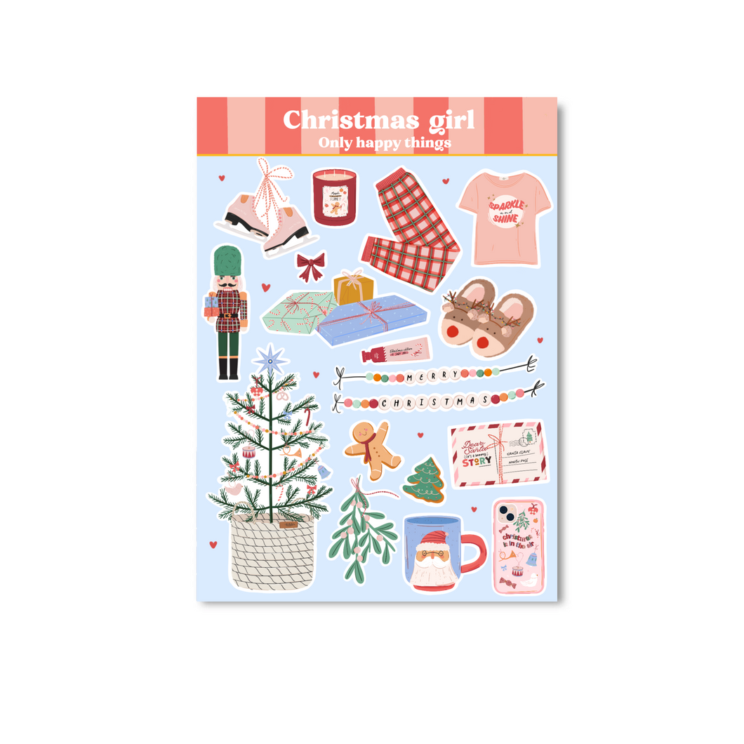 Stickervel  Christmas Girl