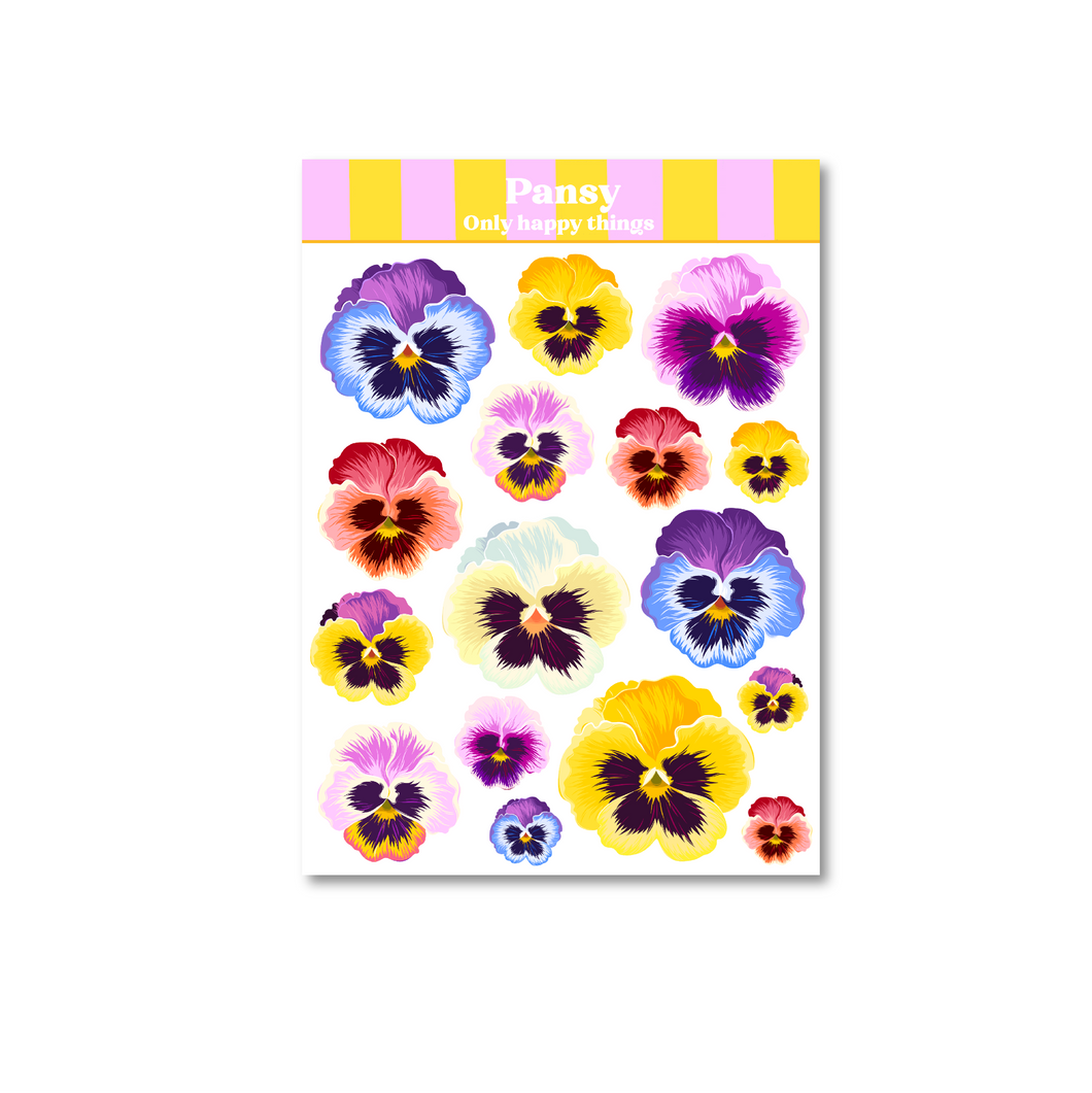 Stickervel Pansy A6