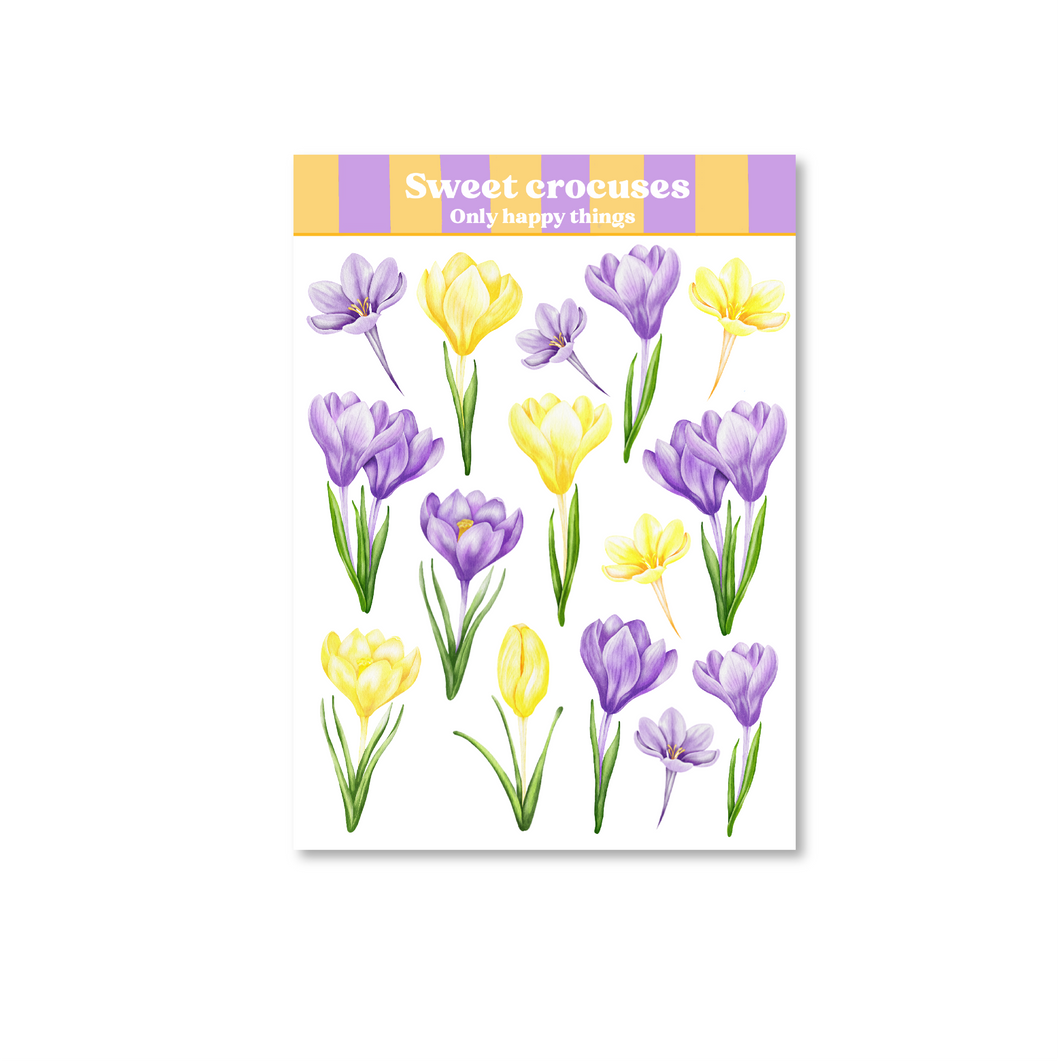 Stickervel Sweet crocuses