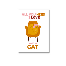 Afbeelding in Gallery-weergave laden, Kaart All you need is love and a cat
