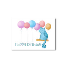 Afbeelding in Gallery-weergave laden, Kaart birthday kat blauw
