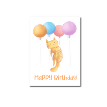 Afbeelding in Gallery-weergave laden, Kaart birthday kat oranje
