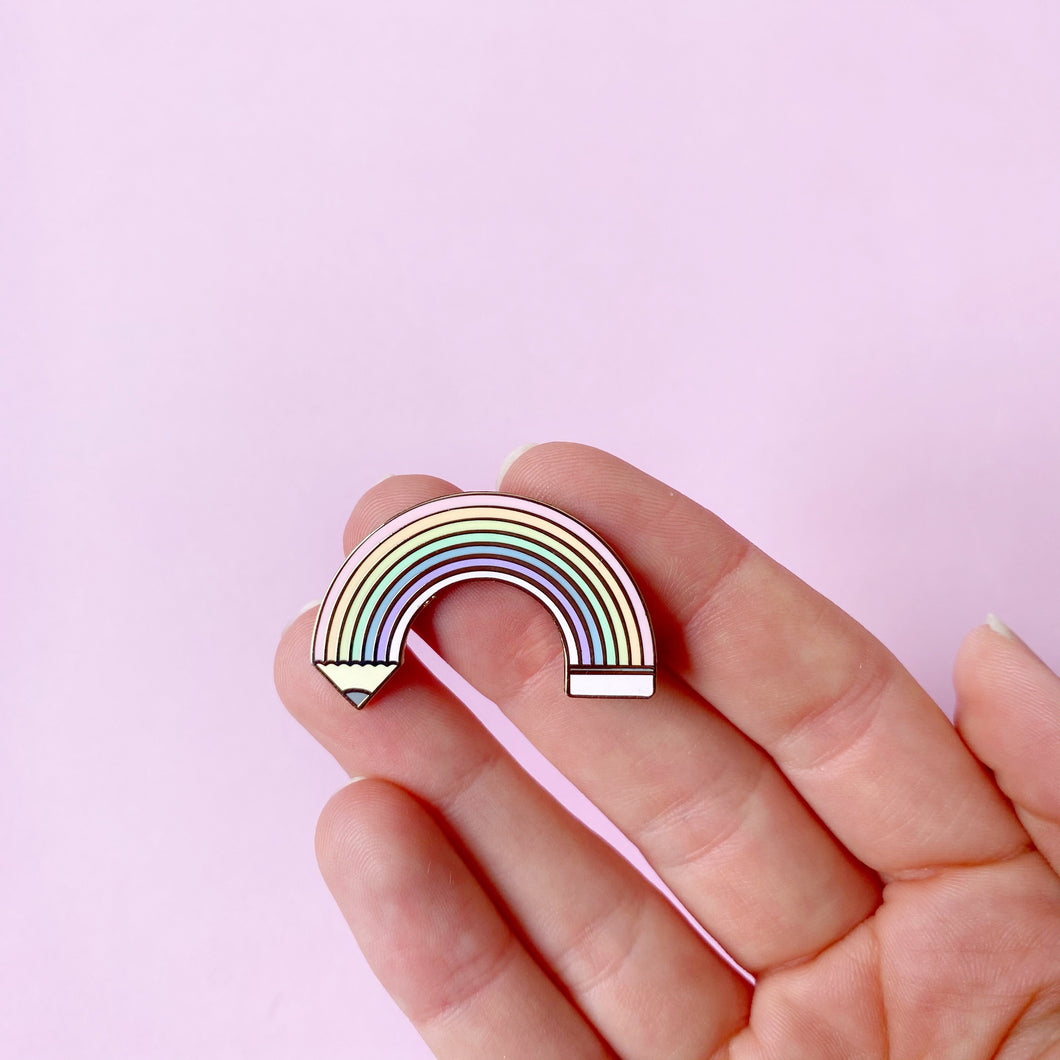 Enamel pin pencil rainbow